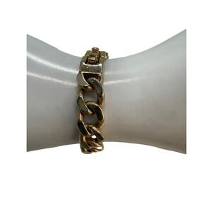 Monet Gold Tone Chunky Link Bracelet